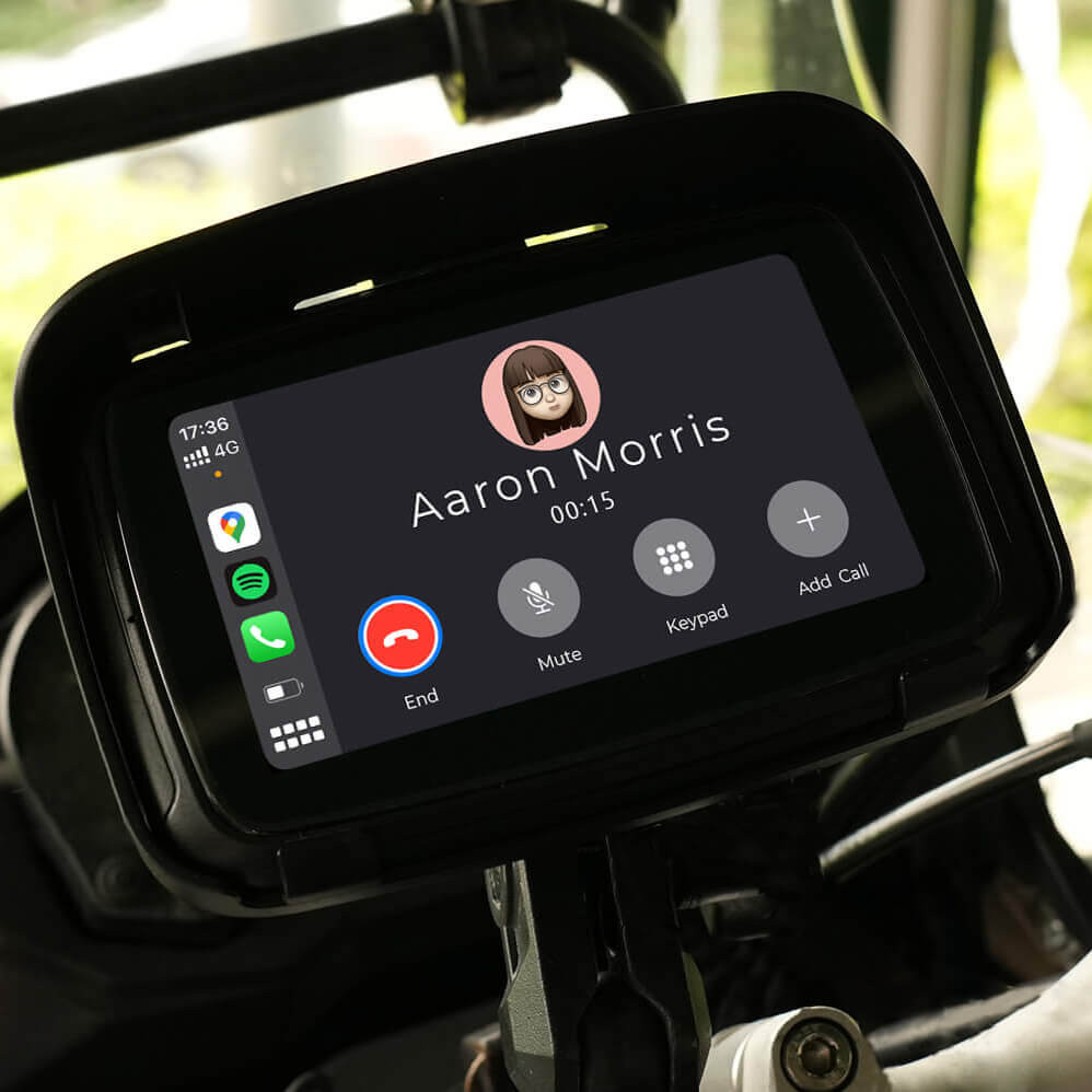 CarPlay Lite C5 Motorcykel GPS Trådlös Carplay/Android Auto Vattentät Skärm