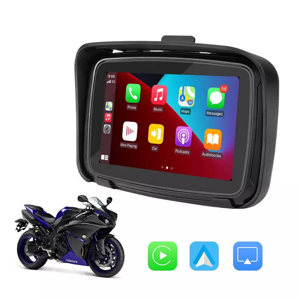 CarPlay Lite C5 Motorcykel GPS Trådløs Carplay/Android Auto Vandtæt skærm